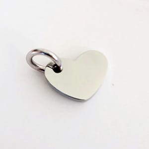 Srebrno asimetrično srce, 10 mm